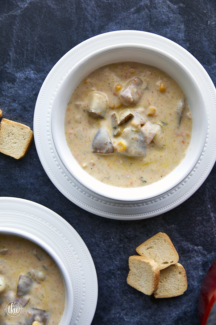 For those chilly days when you want a delicious, hearty soup that warms you from the inside out this soup is for you! It's like a hug in a bowl! 