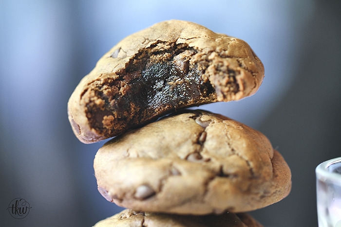 Brownie Truffle Stuffed Chocolate Chubby Cookies