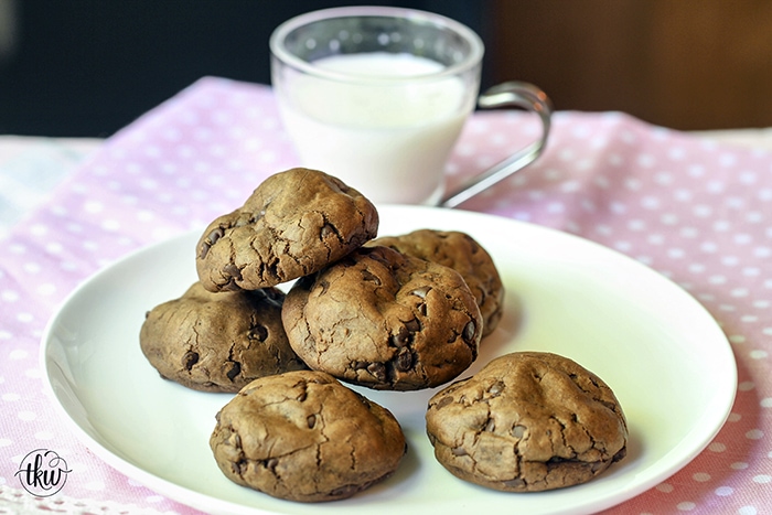 Brownie Truffle Stuffed Chocolate Chubby Cookies