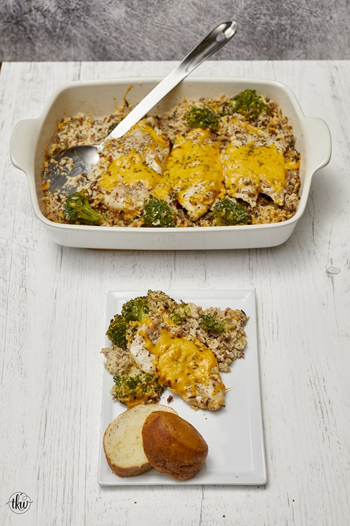Baked Cheesy Chicken & Broccoli Rice Casserole