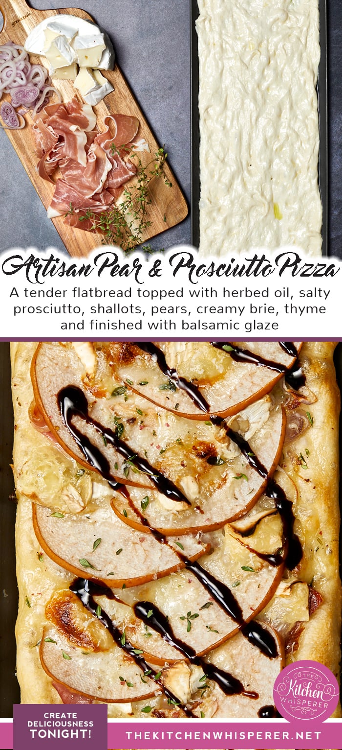 Artisan Pear & Prosciutto Pizza with a Balsamic Glaze