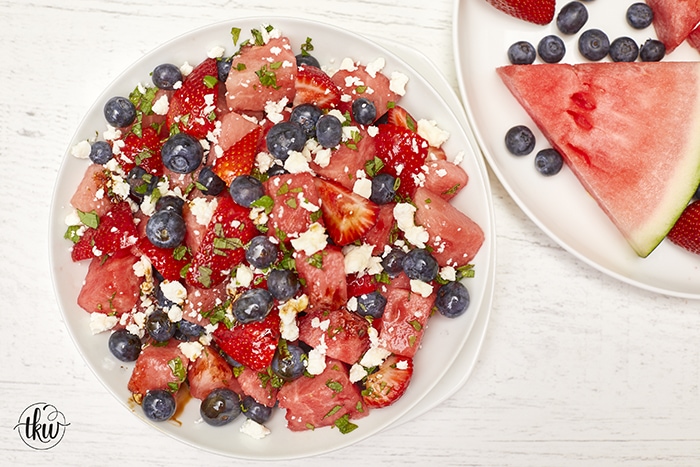 Watermelon Berry Feta Salad