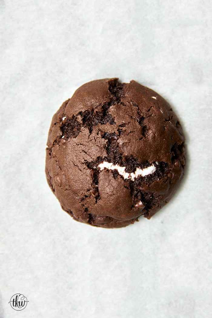Hot Chocolate Cookies with marshmallow filling