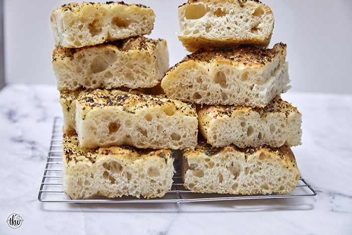 No Knead Everything Garlic Oregano Focaccia