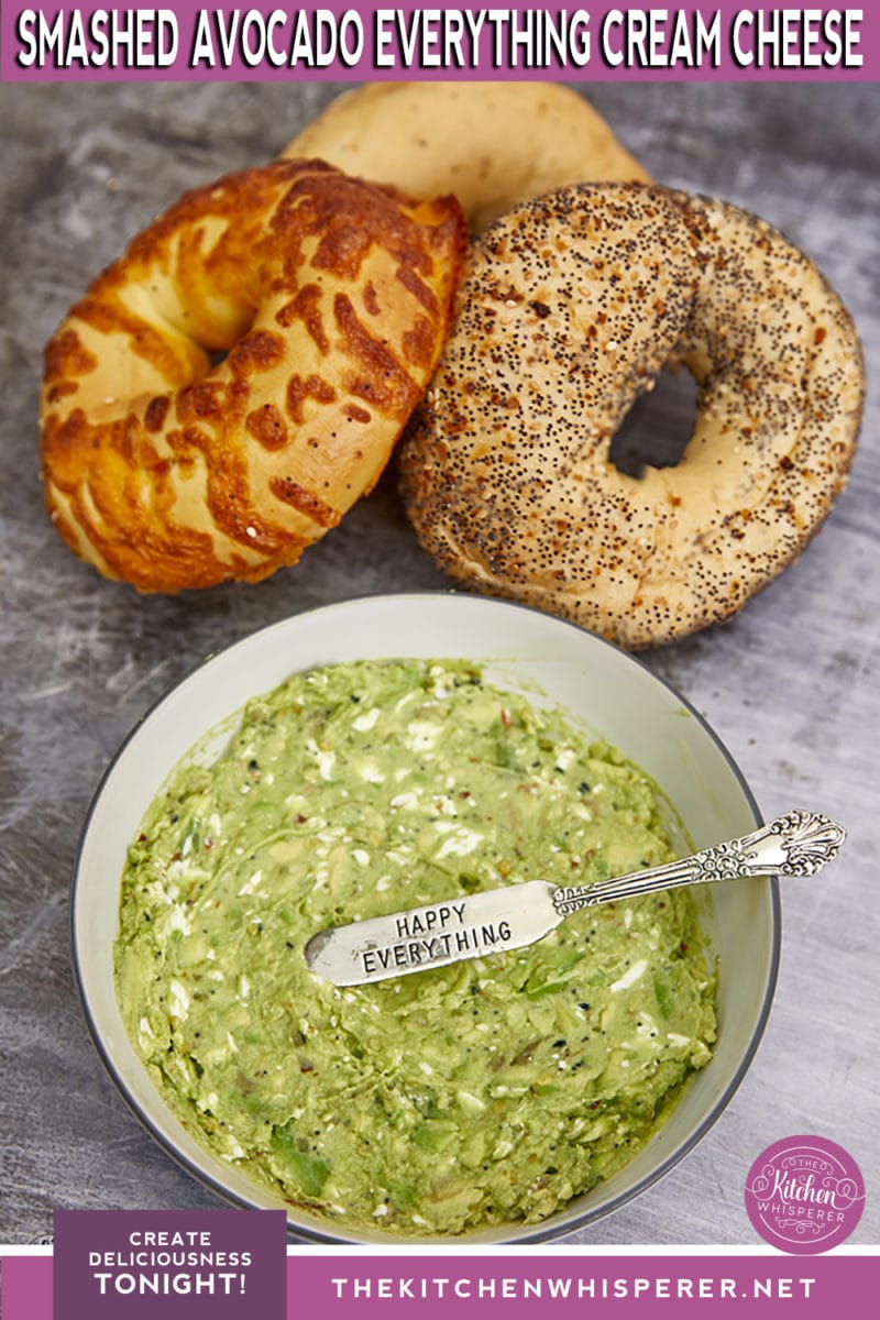 Smashed Avocado Everything Bagel Cream Cheese Spread