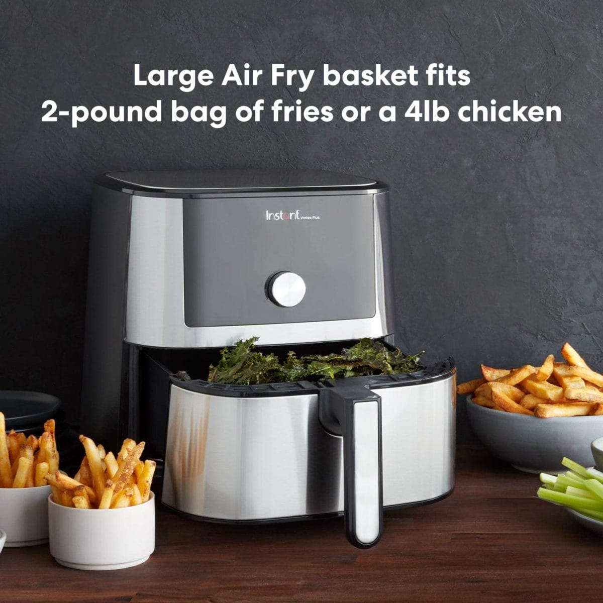 Instant Vortex Plus Air Fryer 6 in 1, Best Fries Ever, Dehydrator, 6 Qt, 1500W 
