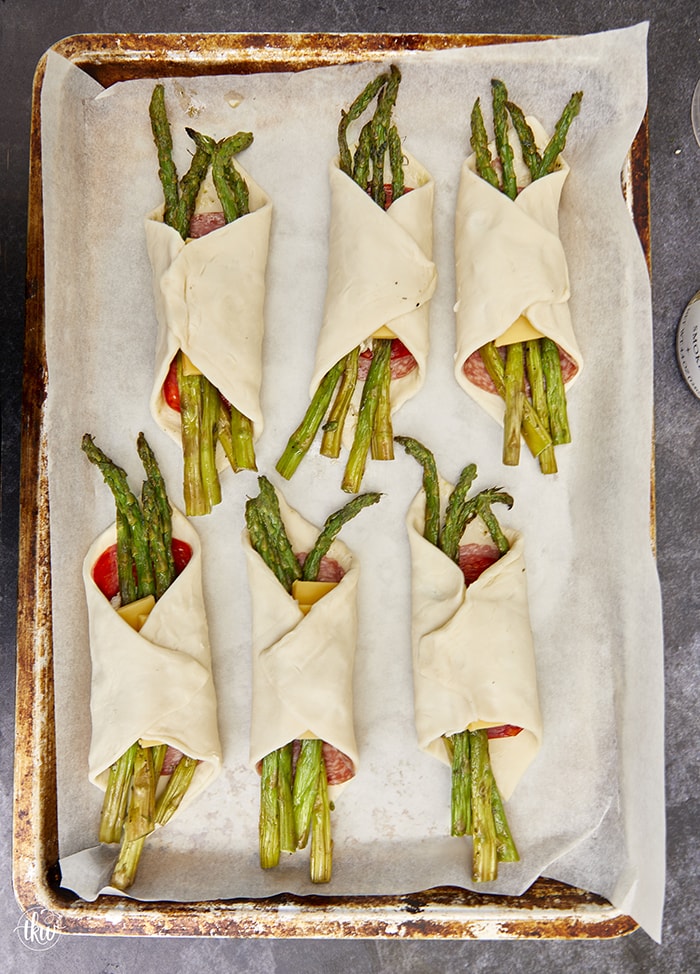 Asparagus & Salami Puff Pastry Bundles