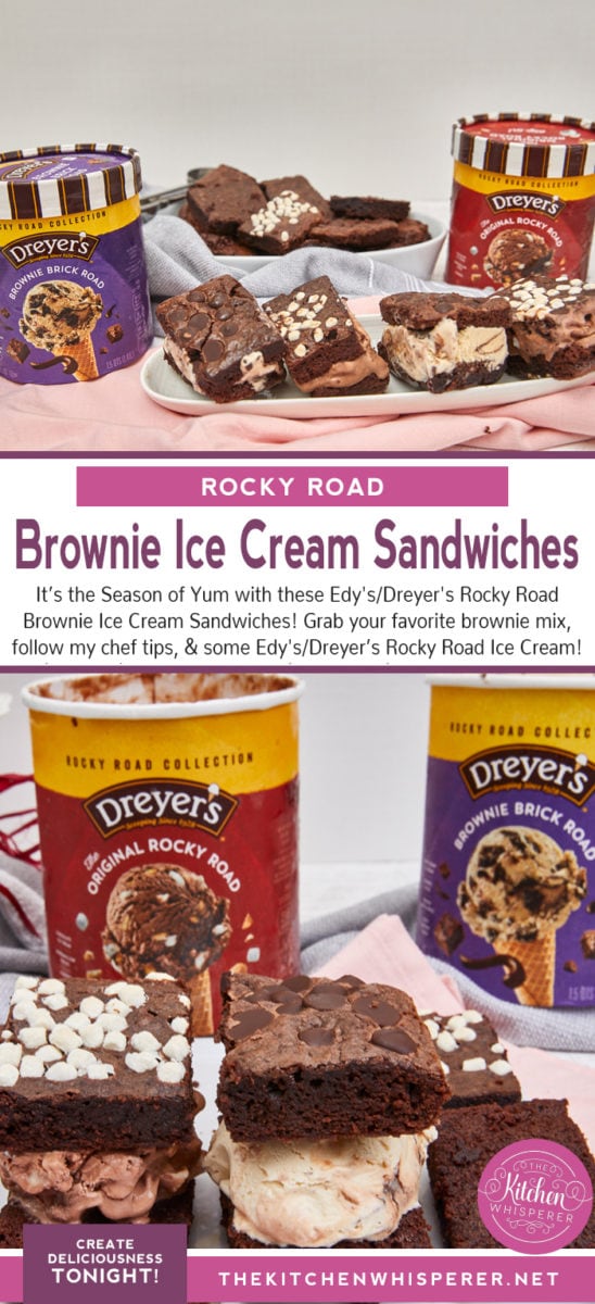 Brownie Rocky Road Ice Cream Sandwiches Pinterest