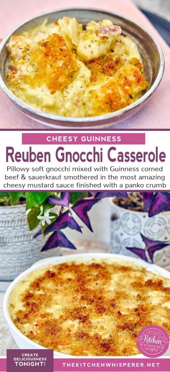 Cheesy Guinness Reuben Gnocchi Casserole