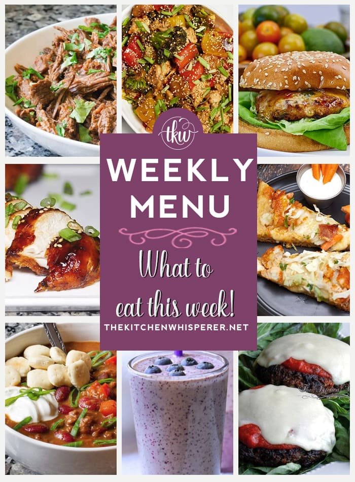 These Weekly Menu recipes allow you to get out of that same ol’ recipe rut and try some delicious and easy dishes! This week I highly recommend making Blueberry Smoothie, Chunky Portabella Italian Parmesan Veggie Burgers, and Korean Crispy Shrimp Burger. weekly menu, vegetarian recipes, pizza, soup, meal planning, pasta, keto, gluten free, burgers, fish, crock pot, slow cooker, breakfast, recipes, instant pot recipes, healthy smoothies