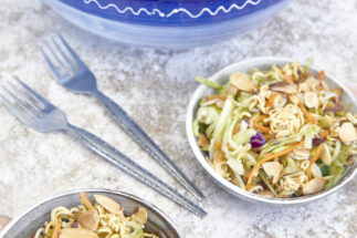 Crunchy Asian Cabbage Ramen Noodle Salad