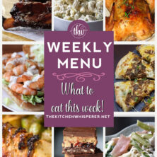 These Weekly Menu recipes allow you to get out of that same ol’ recipe rut and try some delicious and easy dishes! This week I highly recommend making Cold Tuna Noodle Casserole with Peas and Dill, Creole Cajun Shrimp Po’Boy, and Pittsburgh Pierogi Pizza. weekly menu, meal prep, easy dinner recipes, weekly dessert, lent recipes, pizza friday, fish, meatballs, instant pot recipes, pierogi