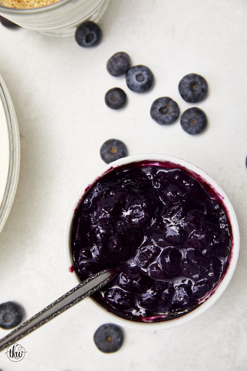 A simple sweet topping made with 4 ingredients that elevate your sweet treats and savory in just a few minutes! Easy Blueberry Compote With Fresh Blueberries, blueberry sauce, what to do with Blueberries, ice cream topping, fruit compote for waffles, fruit cookie filling