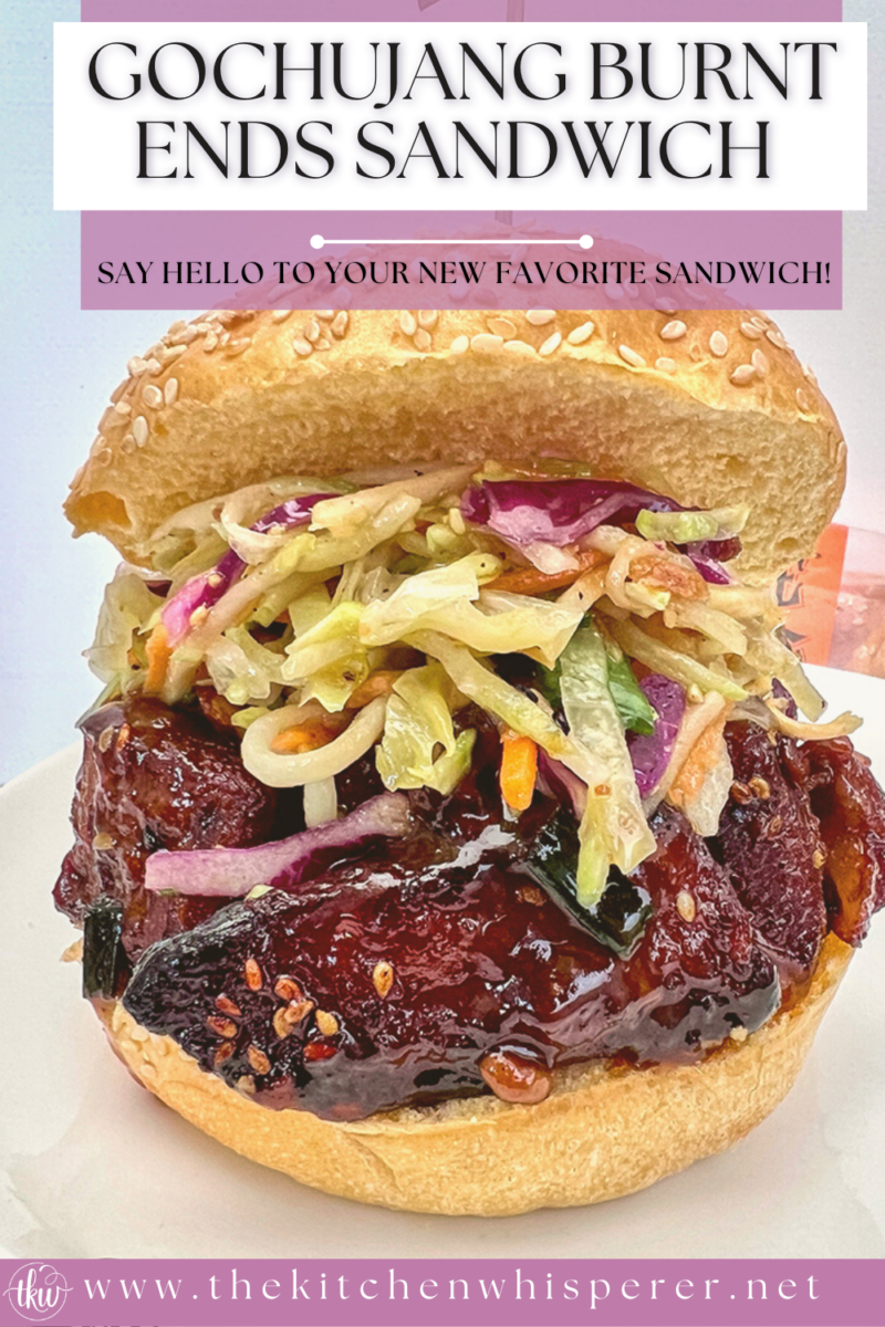 Tender Burnt Ends glazed in a sticky Gochujang sauce topped with a Crispy Asian Slaw. The sandwich nobody asked for but everyone wanted! Gochujang Burnt Ends Sandwich, pork belly, instant pot pork belly, Korean burnt ends, easy pork belly burnt ends, gochujang burnt ends, asian burnt ends, Crunchy Asian Ramen Salad, oriental ramen noodle salad coleslaw, Chinese cabbage salad with ramen noodles recipe, Crunchy Asian Cabbage Ramen Noodle Salad, crunchy asian cabbage ramen salad
