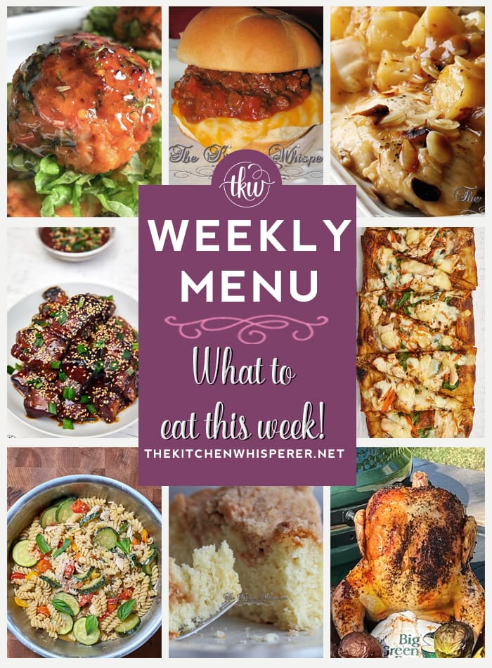 These Weekly Menu recipes allow you to get out of that same ol’ recipe rut and try some delicious and easy dishes! This week I highly recommend making Grilled Beer Can Chicken, Instant Pot Sticky Gochujang Pork Belly Burnt Ends, and Thai Chicken Pizza. weekly menu, meal prep, easy dinner recipes, weekly dessert, lent recipes, pizza friday, fish, meatballs, instant pot recipes, wontons, potato soup, spring recipes, thai chicken, flatbread pizza, burnt ends, beer can chicken