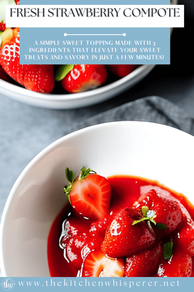 A simple sweet topping made with 3 ingredients that elevate your sweet treats and savory in just a few minutes! Easy Strawberry Compote With Fresh Strawberries, strawberry filling, strawberry sauce, strawberry compote for cake, strawberry cheesecake, frozen strawberry compote, strawberry ice cream topping