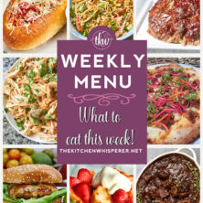 These Weekly Menu recipes allow you to get out of that same ol’ recipe rut and try some delicious and easy dishes! This week I highly recommend making Grilled Angel Food Cake Topped With Strawberry Compote, Crunchy Cold Thai Noodle Salad with The Best Peanut Sauce, and Korean-Style Crispy Shrimp Burgers.