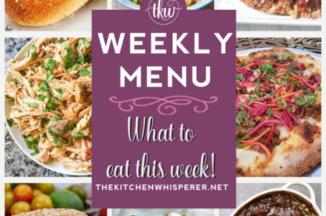 These Weekly Menu recipes allow you to get out of that same ol’ recipe rut and try some delicious and easy dishes! This week I highly recommend making Grilled Angel Food Cake Topped With Strawberry Compote, Crunchy Cold Thai Noodle Salad with The Best Peanut Sauce, and Korean-Style Crispy Shrimp Burgers.