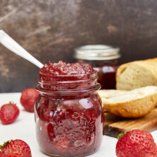 Sweet strawberries, acidic white balsamic vinegar, & spicy black pepper make this one of the most amazing jams you'll ever eat! From grazing boards to baked brie, atop grilled steak, or on a turkey sandwich, this jam will quickly become your favorite! Ultimate Strawberry Black Pepper Balsamic Jam, savory jam, homemade jam, strawberry jam with pectin, small batch strawberry jam. goat cheese jam, sandwich spread, savory jelly, pepper jelly, spicy pepper jelly, spicy pepper jam, strawberry chutney