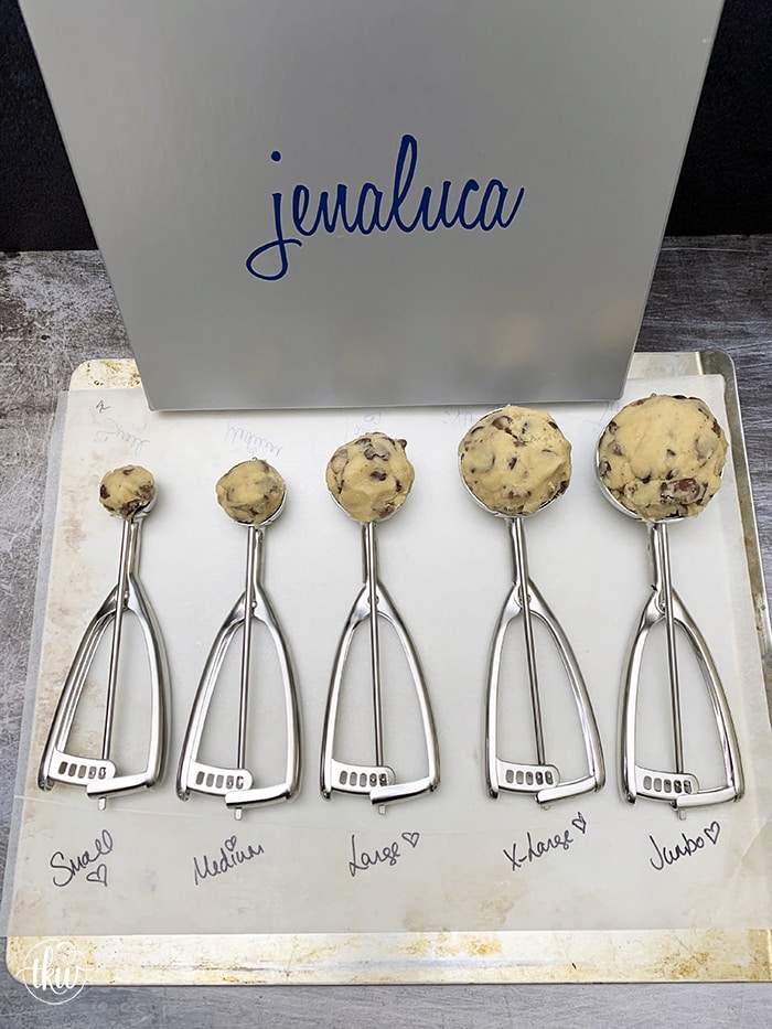 Cookie Scoops are one of my favorite kitchen tools! From perfectly portioned cookies to meatballs, every kitchen needs a set! Find out why to use them, the sizes for each, and which ones I find are the best! Know Your Cookie Scoops Guide, how to use a cookie scoop, cookie scoop measurements, perfectly uniform cookies, scooping cookie dough, how to shape meatballs