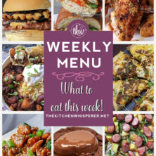 These Weekly Menu recipes allow you to get out of that same ol’ recipe rut and try some delicious and easy dishes! This week, I highly recommend making my Crockpot Honey Sesame Chicken, Pierogi Pizza, and Double Chocolate Peanut Butter Egg Cookies. Weekly Menu -7 Amazing Dinners Plus Dessert. weekly menu., meal prep dinners, crock pot chicken, pierogi, pizza