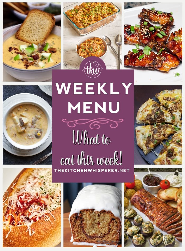 These Weekly Menu recipes allow you to get out of that same ol’ recipe rut and try some delicious and easy dishes! This week, I highly recommend making my Cheesy Garlic Bread Spaghetti Bread Boats, Instant Pot Homemade Cheesy Hamburger Helper, and Creamy Butternut Squash Soup. Weekly Menu - 7 Amazing Dinners Plus Dessert weekly menu, pierogie pizza, instant pot wings, hamburger helper, butternut squash soup
