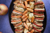 The perfect fall family meal is here! Hasselback BBQ-spiced pork tenderloin stuffed with apples and onions then slow-cooked to perfection! Ultimate Slow Cooker Hasselback Apples & Onions Pork Tenderloin, crock pot pork tenderloin, harvest pork tenderloin, stuffed pork tenderloin, one-pan pork tenderloin, comfort foods, accordion pork tenderloin