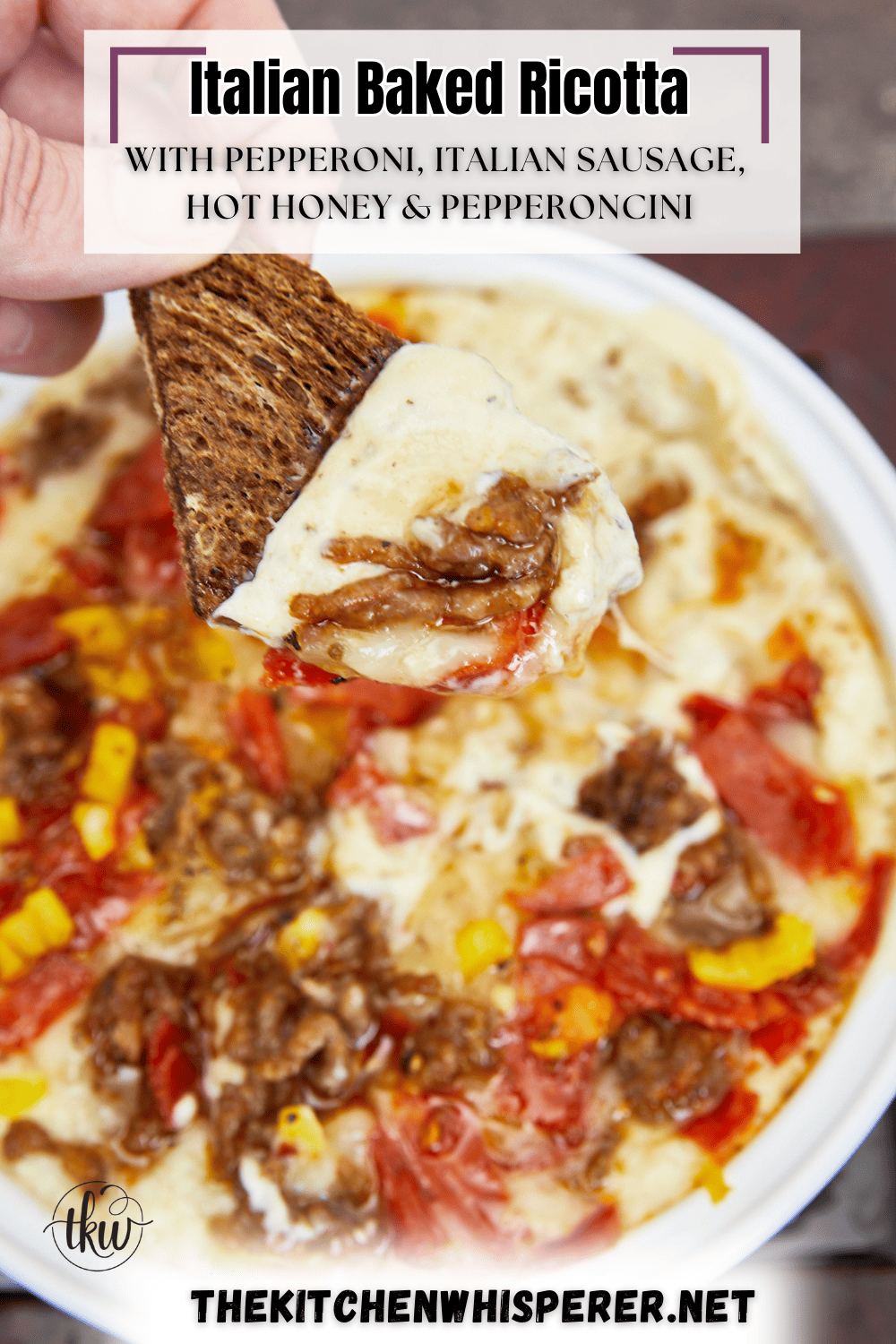 Baked Ricotta Dip with Pepperoni Sausage and Pepperoncini- The Kitchen ...