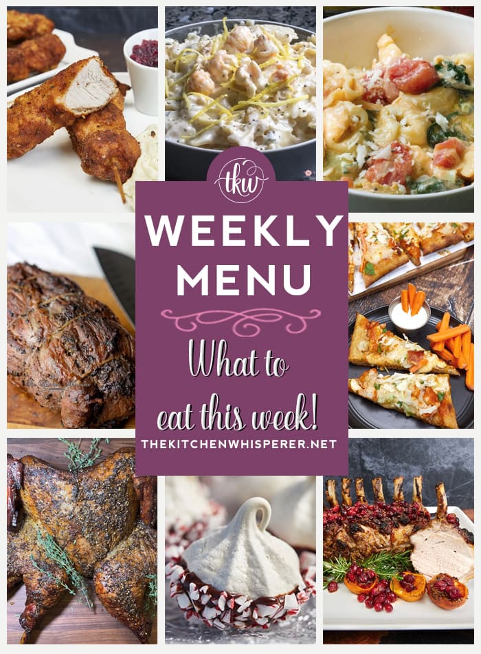 These Weekly Menu recipes allow you to get out of that same ol’ recipe rut and try some delicious and easy dishes! This week, I highly recommend making my Ultimate Roasted Orange Cranberry Rosemary Rack of Pork, The Best Smoked Spatchcock Holiday Turkey, and 15 Minute Creamy Lemon Pepper Parmesan Pasta with Langostino.