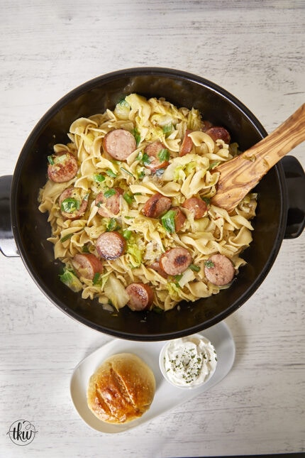 The Best Pittsburgh Haluski - Fried Cabbage and Noodles in Butter