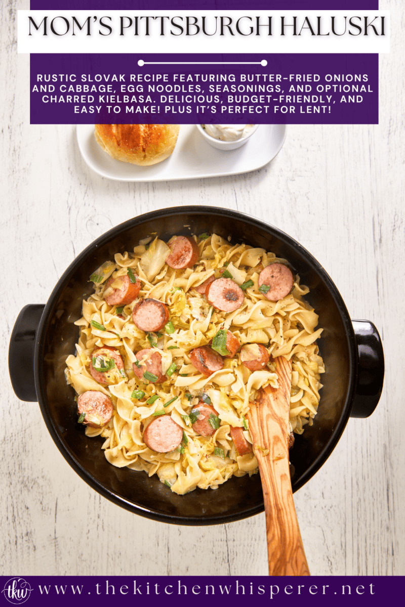 Are you in the mood for a hearty and comforting meal that won't break the bank? Look no further than Mom's Rustic Slovak recipe! This delicious dish features butter-fried onions and cabbage, tender egg noodles, flavorful seasonings, and optional charred kielbasa. The Best Pittsburgh Haluski - Fried Cabbage and Noodles in Butter, Lenten recipes, fried cabbage, Slovak haluski, easy recipes, budget-friendly, Pittsburgh recipes, Slovak recipes, halushki