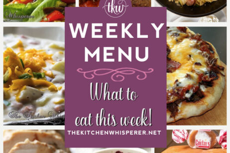 These Weekly Menu recipes allow you to get out of that same ol’ recipe rut and try some delicious and easy dishes! This week, I highly recommend making my Creamy Ham, Potato and Corn Chowder, Pittsburgh Haluski, and Chicken Roulade Stuffed with Mushrooms, Bacon, Wilted Arugula and Shallots. weekly menu, haluski, fried cabbage, lent dishes, potato chowder, creamy chowder, chicken roll up