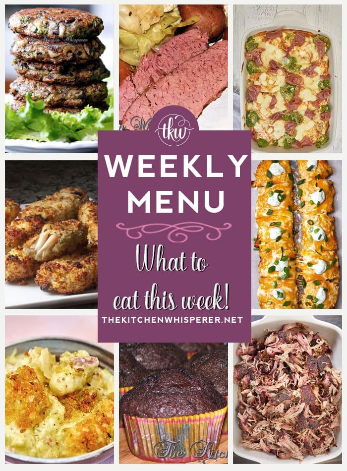 These Weekly Menu recipes allow you to get out of that same ol’ recipe rut and try some delicious and easy dishes! This week, I highly recommend making my Best Smoked Pulled Pork, Cheesy Guinness Reuben Gnocchi Casserole, and Buffalo Chicken Flatbread Pizza. Weekly Menu – 7 Amazing Dinners Plus Dessert, superbowl food, smoked pulled pork, guinness reuben, guinness corned beef, buffalo chicken