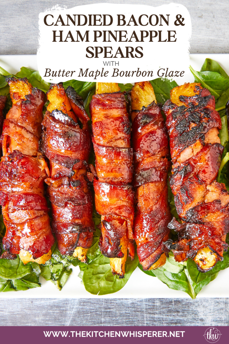 Get ready for a mouthwatering culinary adventure with a sweet and savory twist. Imagine crispy bacon, candied ham, juicy pineapple that's baked to perfection and finished with a decadent buttery maple bourbon glaze!Ultimate Buttery Maple Bourbon Glazed Candied Bacon Pineapple Spears, bacon wrapped pineapple, yoder smokers pizza oven, maple bourbon butter sauce, candied ham, summer cookout recipes, cookout appetizers, grilled pineapple
