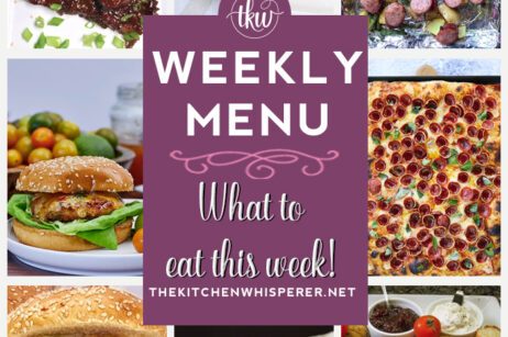 These Weekly Menu recipes allow you to get out of that same ol’ recipe rut and try some delicious and easy dishes! This week, I highly recommend making my Triple Lemon Sunshine Cookie, Korean-Style Crispy Shrimp Burgers, and Gochujang Burnt Ends Sandwich. Weekly Menu – 7 Amazing Dinners Plus Dessert, grandma pizza, pepperoni pizza, gochujang, burnt ends sandwich, instant pot recipes