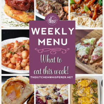 These Weekly Menu recipes allow you to get out of that same ol’ recipe rut and try some delicious and easy dishes! This week, I highly recommend making my BBQ Meatloaf Stacks, One Pot Cheesy Chili Beef Pasta, and Slow Cooker Honey Sesame Chicken. Weekly Menu – 7 Amazing Dinners Plus Dessert, flatbread pizza, meatloaf, pot roast, one pot dinners, slow cooker chicken