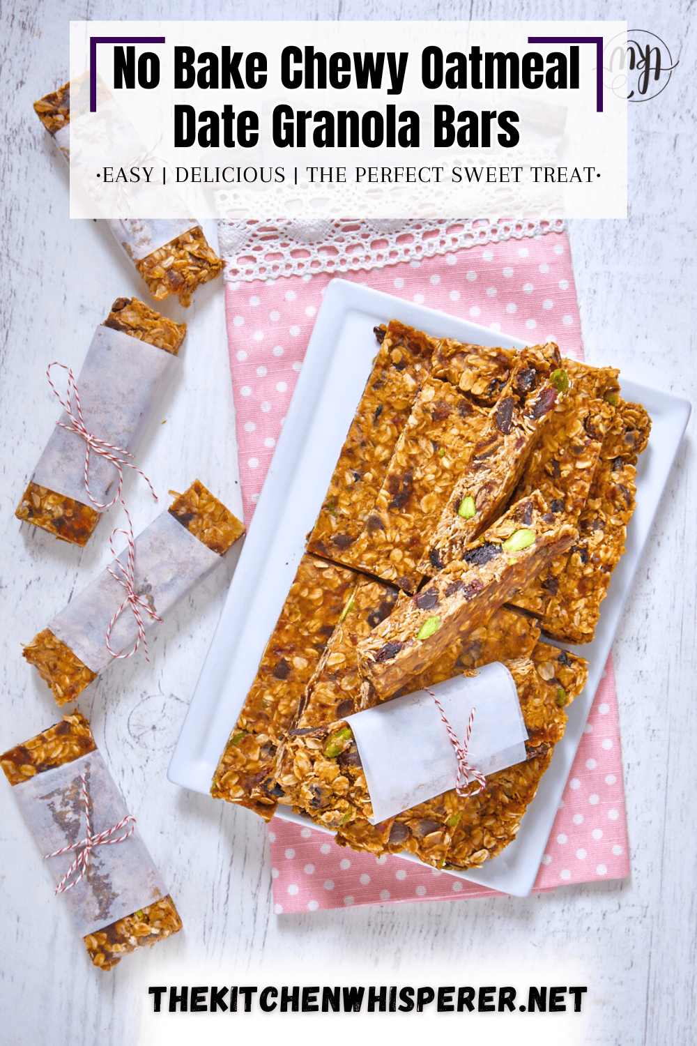 No Bake Chewy Oat Date Nut Granola Bars - The Kitchen Whisperer