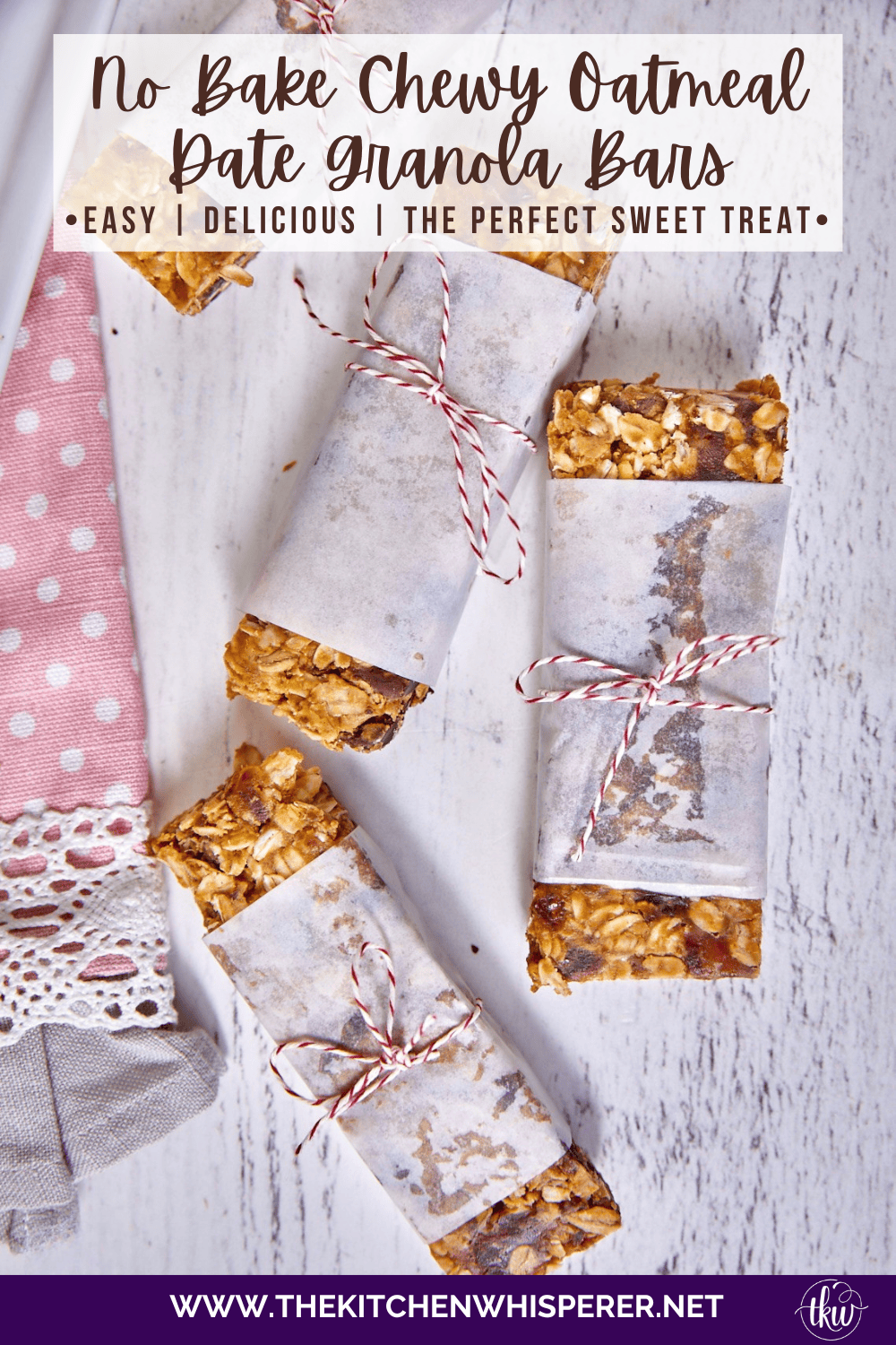 No Bake Chewy Oat Date Nut Granola Bars - The Kitchen Whisperer