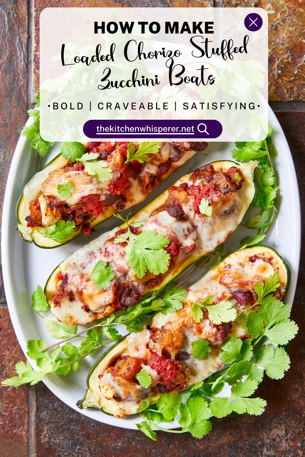 Baked Loaded Chorizo Stuffed Zucchini Boats - The Kitchen Whisperer