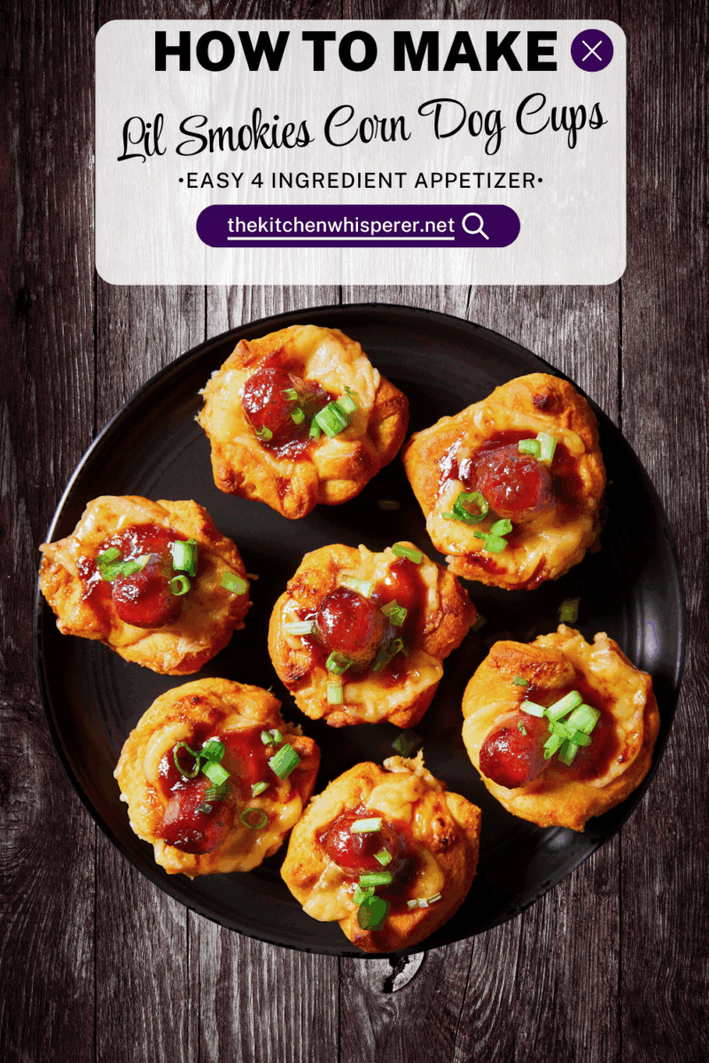 These cheesy BBQ Lil Smokies corn dog cups are the ultimate bite! Made with just 4 simple ingredients, they're ready in minutes & perfect for game day, movie night, or a casual gathering.
