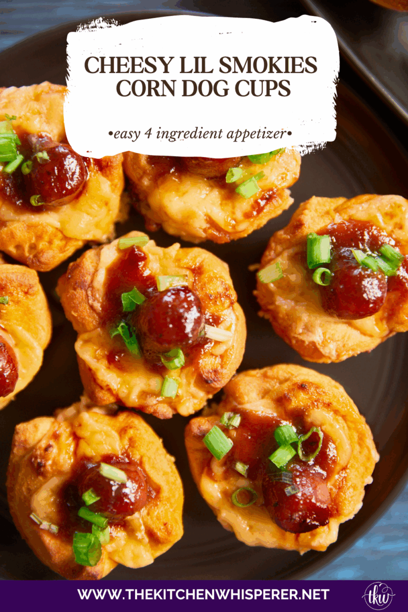 These cheesy BBQ Lil Smokies corn dog cups are the ultimate bite! Made with just 4 simple ingredients, they're ready in minutes & perfect for game day, movie night, or a casual gathering.
