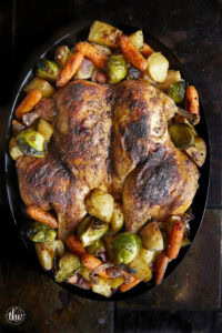 One Pan Whole Roasted Chicken and Veggies
