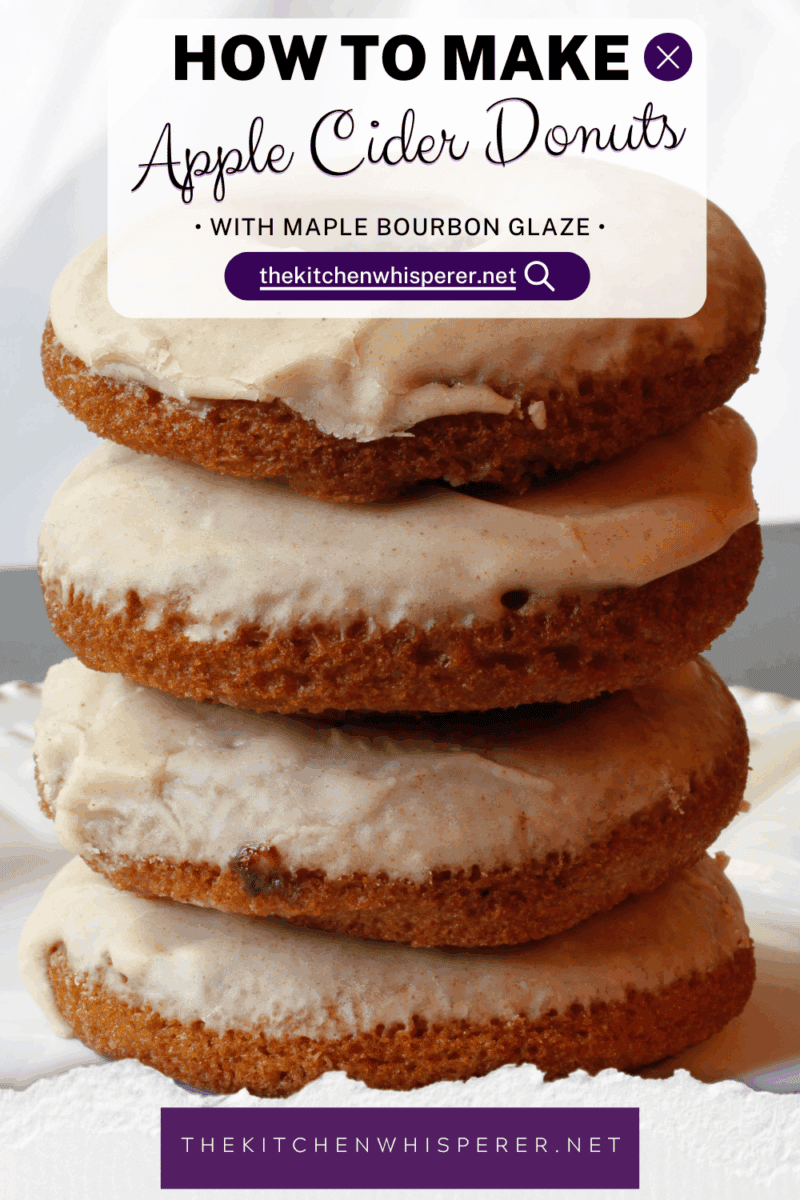 Fall is in the air, and apple cider is in the stores. Time to make these Baked Apple Cider Donuts with Maple Bourbon Glaze!