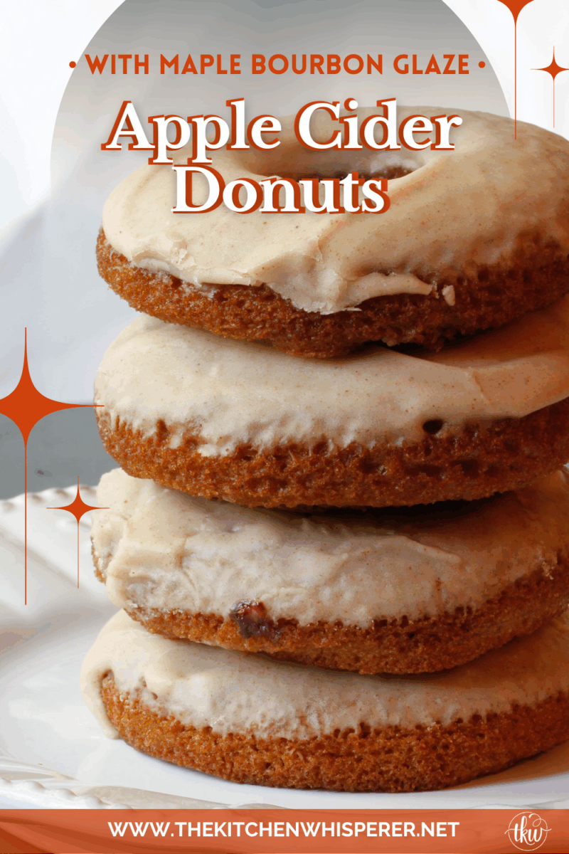 Fall is in the air, and apple cider is in the stores. Time to make these Baked Apple Cider Donuts with Maple Bourbon Glaze!