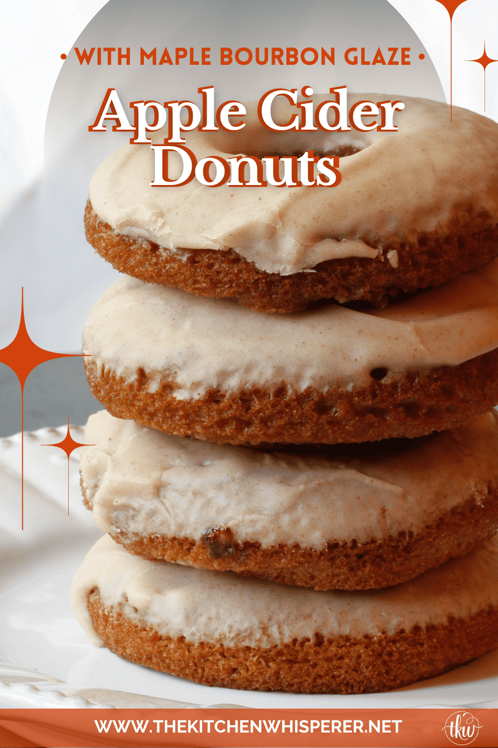 Baked Apple Cider Donuts with Maple Bourbon Glaze