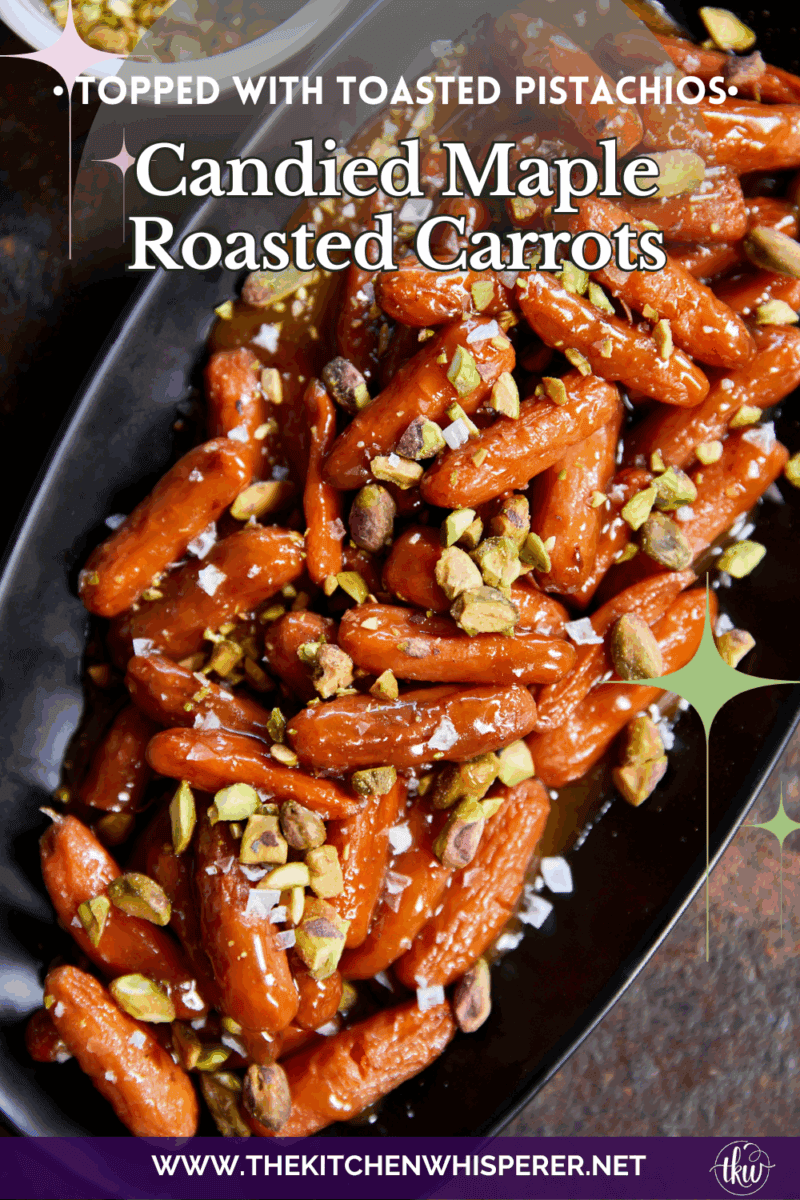 Turn ordinary carrots into something unforgettable! Roasted in a buttery, spiced maple sauce, then topped with toasted pistachios and a kiss of sea salt flakes, this side dish is guaranteed to steal the spotlight at any meal!