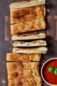 Easy Cheesy Garlic Pizza Dough Breadsticks