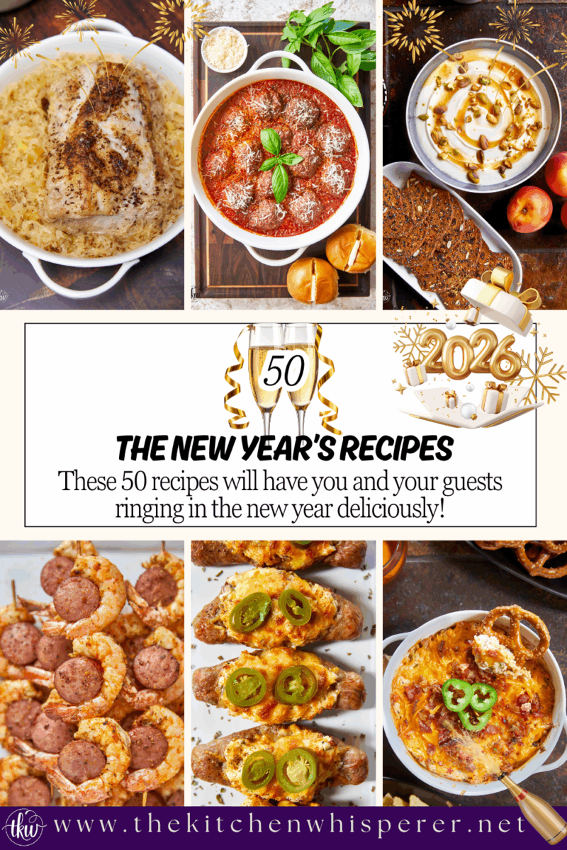 A collection of New Year’s Eve-inspired recipes to celebrate the holiday. These 50 recipes will have you and your guests ringing in the new year deliciously!
