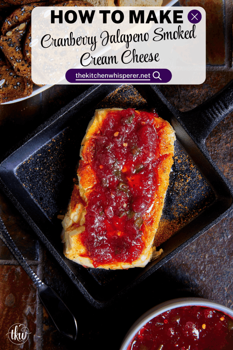 This cranberry jalapeño smoked cream cheese is one of those easy recipes everyone ends up asking for at the party. It’s sweet and tart with just a little heat, and it’s perfect spread on toast, bagels, crackers, or crostini for a festive, no-stress appetizer.