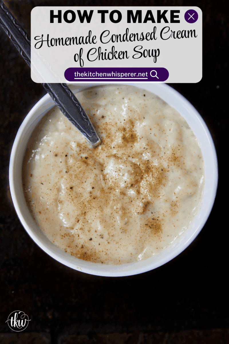 This from-scratch cream of chicken soup takes less than 10 minutes to make, uses five pantry staples, & tastes miles better than anything from a can. Made with real, budget-friendly ingredients, it's a rich, versatile base soup with endless recipe possibilities!